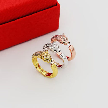 [LOXURA]PANTHERE HALF DIAMOND SMALL RING