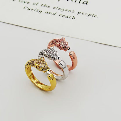 [LOXURA]PANTHERE HALF DIAMOND SMALL RING