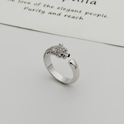 [LOXURA]PANTHERE HALF DIAMOND SMALL RING