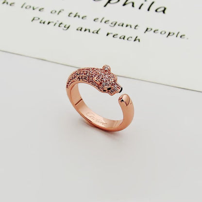 [LOXURA]PANTHERE HALF DIAMOND SMALL RING