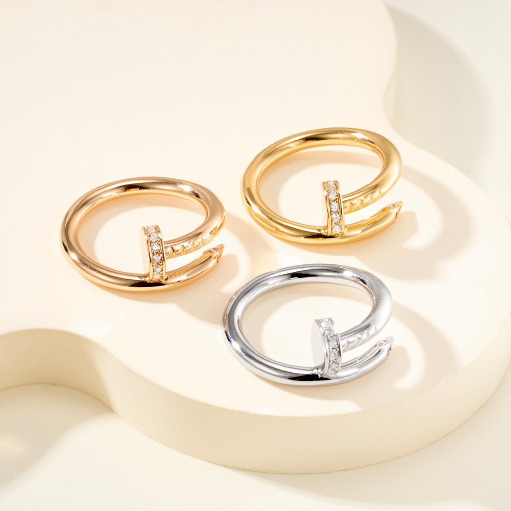 [LOXURA]JUSTE RING 2.6MM HALF DIAMOND