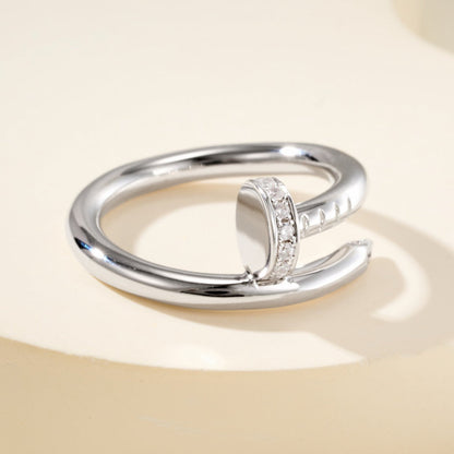 [LOXURA]JUSTE RING 2.6MM HALF DIAMOND