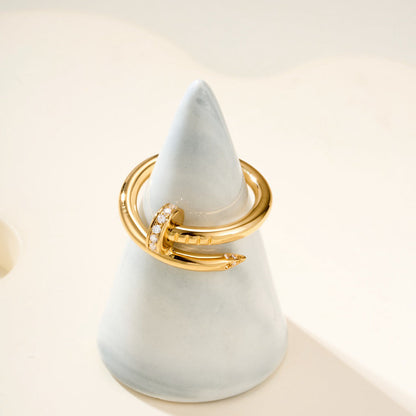 [LOXURA]JUSTE RING 2.6MM HALF DIAMOND