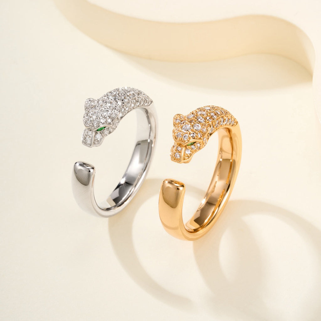 [LOXURA]PANTHERE HALF DIAMOND SMALL RING