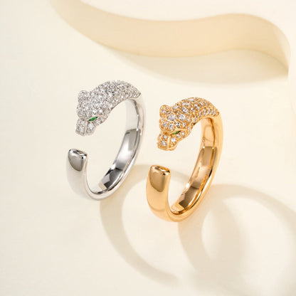 [LOXURA]PANTHERE HALF DIAMOND SMALL RING