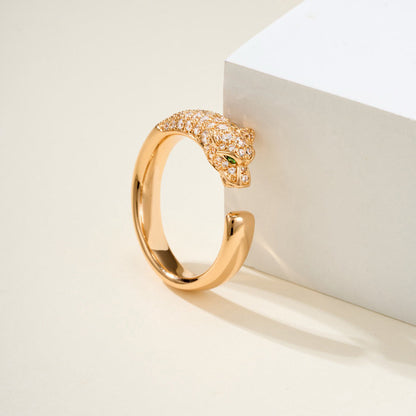 [LOXURA]PANTHERE HALF DIAMOND SMALL RING