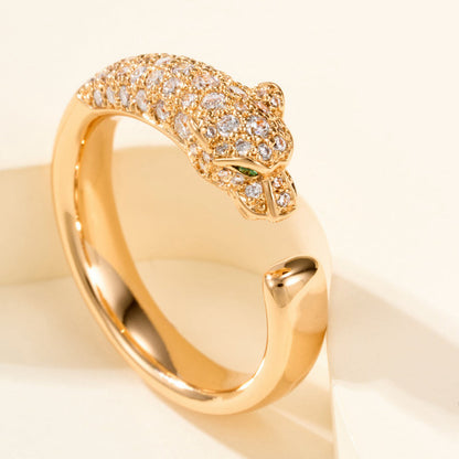 [LOXURA]PANTHERE HALF DIAMOND SMALL RING