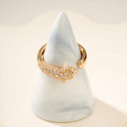 [LOXURA]PANTHERE HALF DIAMOND SMALL RING
