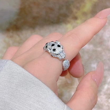 [LOXURA]PANTHERE SPOTTED FULL DIAMOND MEDIUM RING