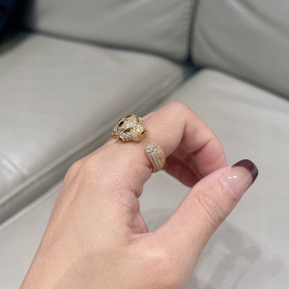 [LOXURA]PANTHERE SPOTTED FULL DIAMOND MEDIUM RING