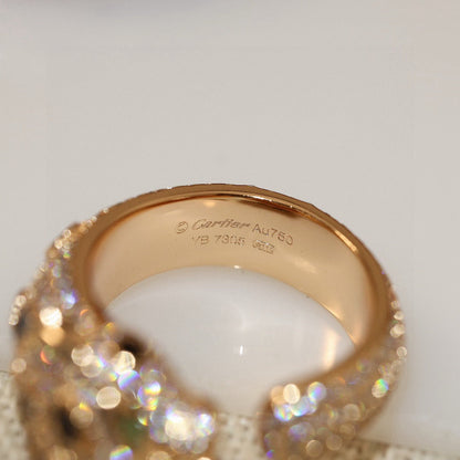[LOXURA]PANTHERE SPOTTED FULL DIAMOND MEDIUM RING