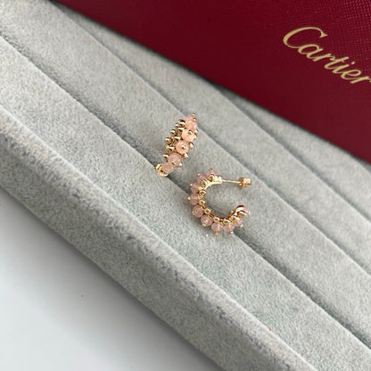 [LOXURA]CLASH 7.9MM AGATE CHALCEDONY EARRINGS
