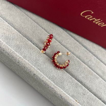 [LOXURA]CLASH 7.9MM AGATE CHALCEDONY EARRINGS