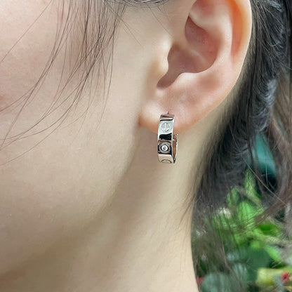 [LOXURA]LOVE EARRINGS 5.7MM 2 DIAMONDS