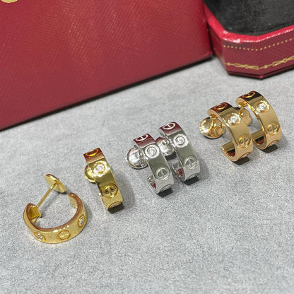 [LOXURA]LOVE EARRINGS 5.7MM 2 DIAMONDS