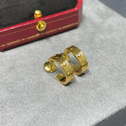 [LOXURA]LOVE EARRINGS 5.7MM 2 DIAMONDS