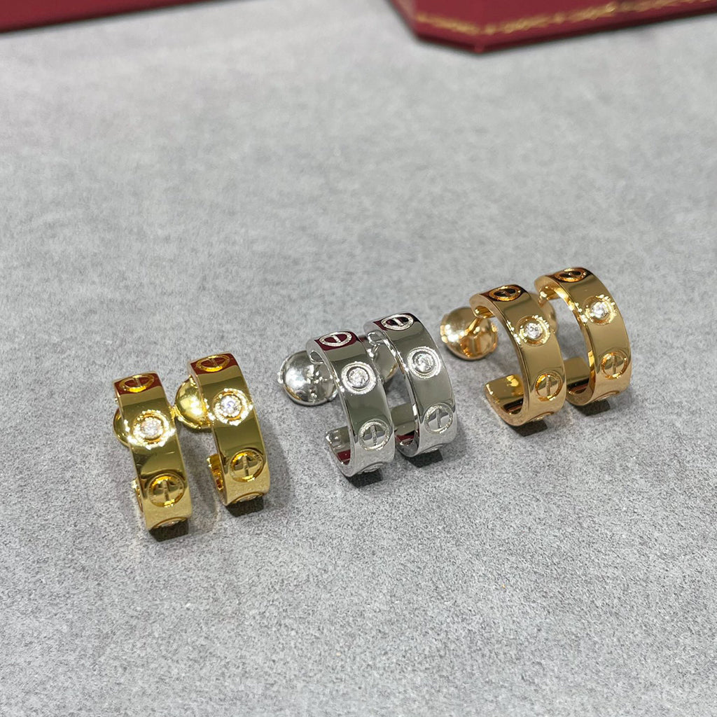 [LOXURA]LOVE EARRINGS 5.7MM 2 DIAMONDS