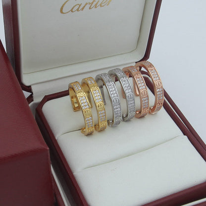 [LOXURA]LOVE EARRINGS 3.6MM DIAMOND PAVED