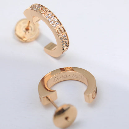 [LOXURA]LOVE 5.5MM DIAMOND PAVED EARRINGS