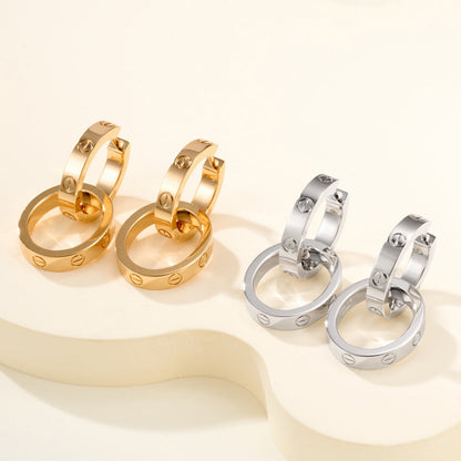 [LOXURA]LOVE 3.3MM DANGLE EARRINGS