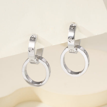[LOXURA]LOVE 3.3MM DANGLE EARRINGS