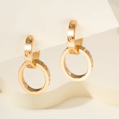 [LOXURA]LOVE 3.3MM DANGLE EARRINGS