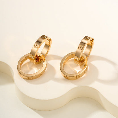 [LOXURA]LOVE 3.3MM DANGLE EARRINGS