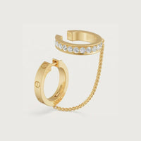 [LOXURA]LOVE 3.0MM HALF DIAMOND EARRINGS