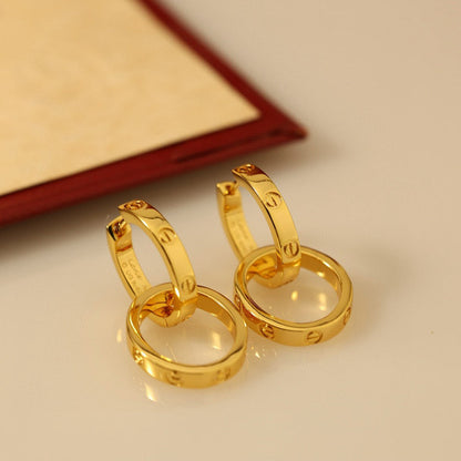 [LOXURA]LOVE 3.3MM DANGLE EARRINGS