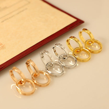 [LOXURA]LOVE 3.3MM DANGLE EARRINGS