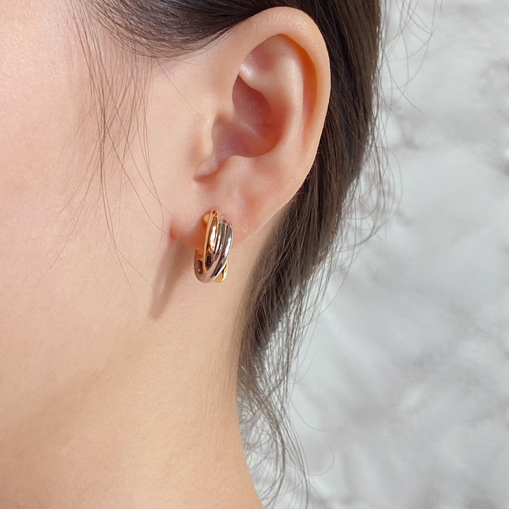 [LOXURA]TRINITY ON DIAMOND CLASSIC EARRINGS