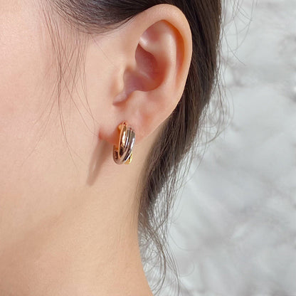 [LOXURA]TRINITY ON DIAMOND CLASSIC EARRINGS