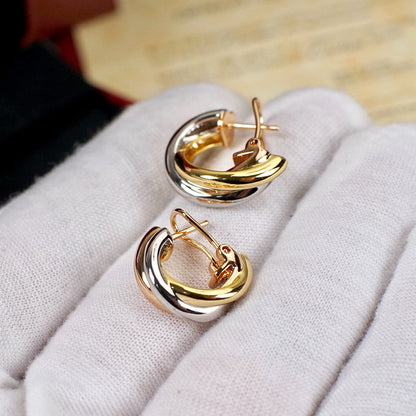 [LOXURA]TRINITY ON DIAMOND CLASSIC EARRINGS