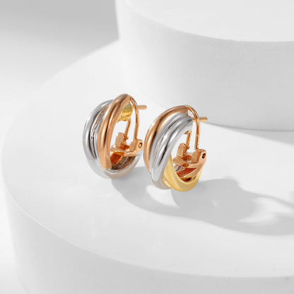 [LOXURA]TRINITY ON DIAMOND CLASSIC EARRINGS