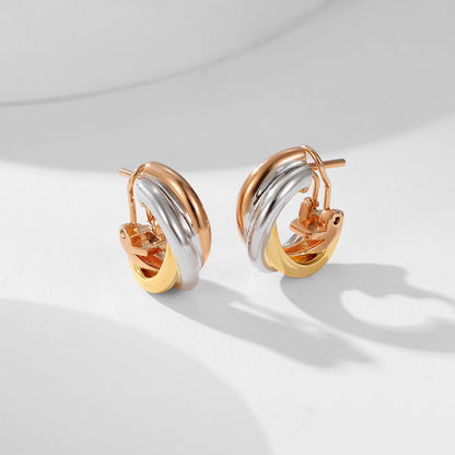 [LOXURA]TRINITY ON DIAMOND CLASSIC EARRINGS