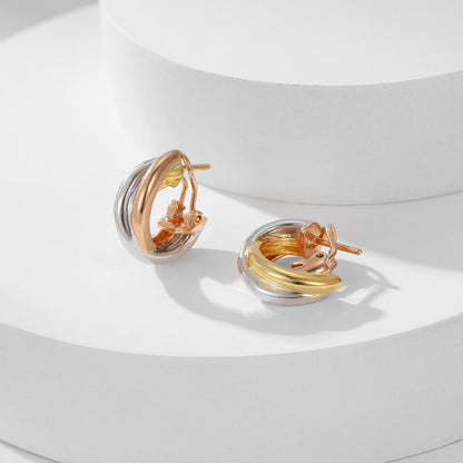 [LOXURA]TRINITY ON DIAMOND CLASSIC EARRINGS