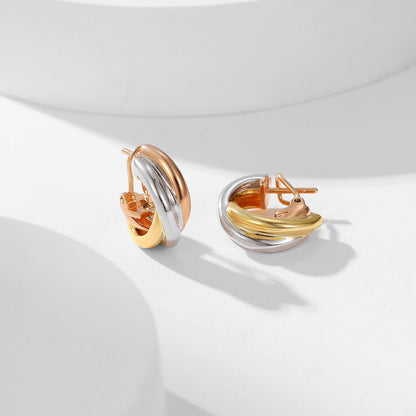 [LOXURA]TRINITY ON DIAMOND CLASSIC EARRINGS