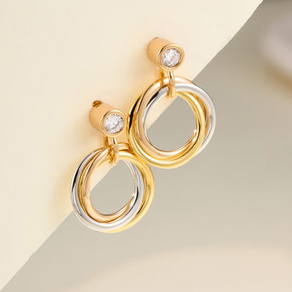 [LOXURA]TRINITY ON DIAMOND  EARRINGS