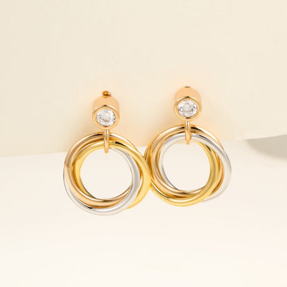 [LOXURA]TRINITY ON DIAMOND  EARRINGS