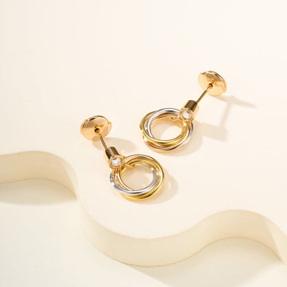 [LOXURA]TRINITY ON DIAMOND  EARRINGS