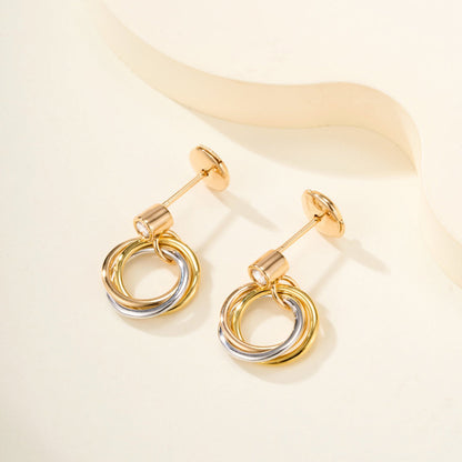 [LOXURA]TRINITY ON DIAMOND  EARRINGS