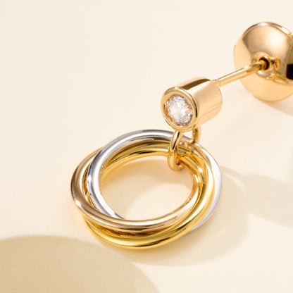 [LOXURA]TRINITY ON DIAMOND  EARRINGS