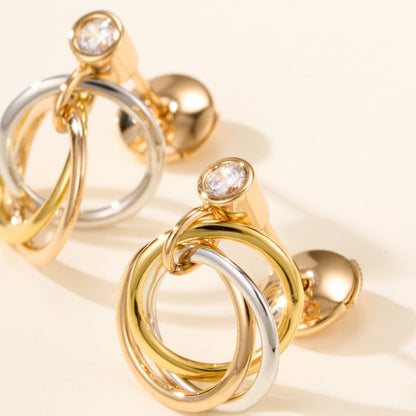 [LOXURA]TRINITY ON DIAMOND  EARRINGS