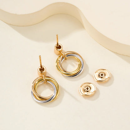 [LOXURA]TRINITY ON DIAMOND  EARRINGS
