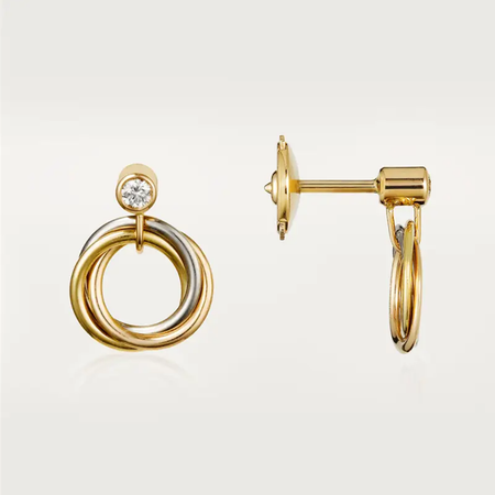 [LOXURA]TRINITY ON DIAMOND  EARRINGS