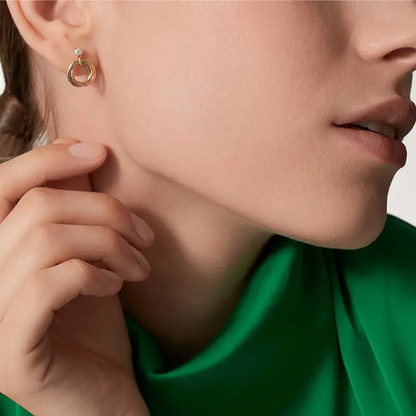 [LOXURA]TRINITY ON DIAMOND  EARRINGS