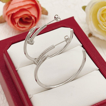 [LOXURA]JUSTE HALF DIAMOND LARGE EARRINGS