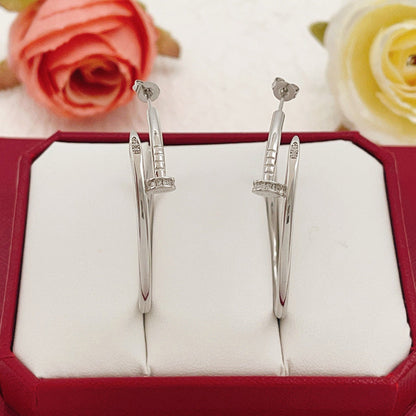 [LOXURA]JUSTE HALF DIAMOND LARGE EARRINGS