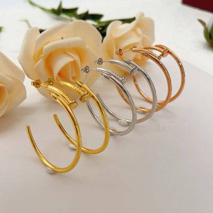 [LOXURA]JUSTE HALF DIAMOND LARGE EARRINGS