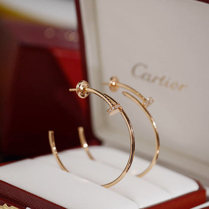 [LOXURA]JUSTE HALF DIAMOND LARGE EARRINGS